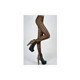 Silk Ankle Length Elastic Slim Checked Printing Women Leggings thumbnail-1