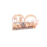 Gold-plated Rhinestone Honey Knuckle Double Finger Rings thumbnail-1