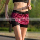 Directly Sale Women Double-deck Waistband Yoga Training Shorts thumbnail-1