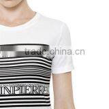 OEM China Manufacturer Silk Screen Printing White T-Shirts For Women,Girls Short Sleeve Slim Cotton T Shirts thumbnail-3