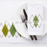 100% Pure Linen Napkins With Appliqued Embroidery