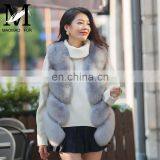Women's 100% Real Genuine Fox Fur Sleeveless Vest Waistcoat Fur Gilet
