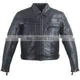HMB-0407A LEATHER JACKETS MOTORCYCLE BIKER COAT BLACK
