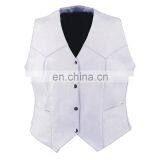 HMB-3191A LEATHER VEST PLAIN BIKER STYLE WHITE COAT VESTS thumbnail-1