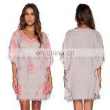100% Chiffon Dubai Kaftan Dress Beach Kaftan Cover Ups thumbnail-1