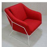 Modern Velvet Metal Framework Armrest Sofa Lounge Chair thumbnail-3