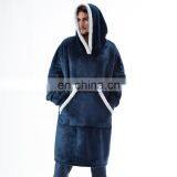 Wholesale Custom Comfy Men Women Ultra-plush Warm Durable Breathable Wearable Sherpa Blanket Hoodie For Winter thumbnail-3