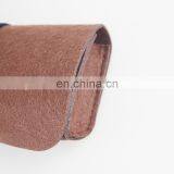 Custom Logo Folding and Cheap Soft Felt Eyeglasses Bag Sunglasses Pouch Case Wholesale With PU Leather Strip thumbnail-7