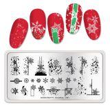 Christmas Theme Overprint Nail Stamp Nail Art Template Stencil Stainless Steel 12x6cm/6x6cm Nail Tool