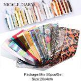 Mixed-Styles Random Nail Foils Laser Silver Gold Nail Art Transfer Stickers Mirror Effect Stickers for Nails thumbnail-5