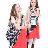 2019 New Mommy and Daughter Dress Latest Family Matching Clothing Long Stripe Dresses (this Link for WOMAN) thumbnail-3