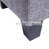 Wholesale High Quality Wood Legs Linen Fabric Rectangle Storage Furniture Stool Ottoman Bench thumbnail-7
