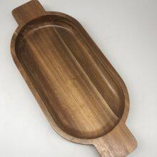 Acacia Wood Tray With Handles thumbnail-2