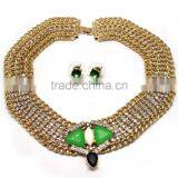 Newest Fashion 2015 High Quality Set Jewelry Wholesale Dubai Gold Jewelry Set Imitation Diamond Jewelry Set thumbnail-3