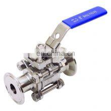 COVNA DN40 1.5 Inch 2 Way Tri Clamp Connection Food Grade 316 Stainless Steel Sanitary Ball Valve With Locking Handle Upvc/brass/stainless thumbnail-1