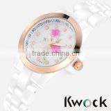 Lady Gold Tone Resin Center Classic ladies Jewelry Watches