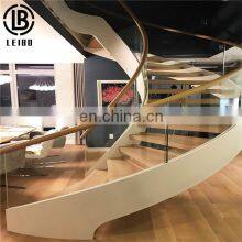 Safety Steel Structure Staircase of Curved Staircase With Stainless Steel Staircase Railings
