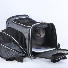 Custom hot sale dog carrying travel bag expandable pet carrier backpack