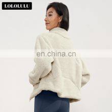 Winter Polar Fleece Jackets Women Full Zipper Custom Logo Outdoors Sportswear With Side Pockets thumbnail-2