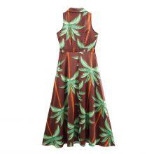 2025 Spring New Product European and American Style Women's Suit Collar Printed Sleeveless Dress for Women thumbnail-2