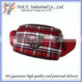 Simple Plaid Polyester Unisex Useful Waist Bag