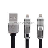 China Accesories Mobile Phone Alumium Flat Usb Cable Multifunctional Micro Usb Data Cable thumbnail-1