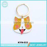 China Wholesale Fashion Lovely Printing Yellow Dog Key Chain Metal Key Ring Manufactures thumbnail-1