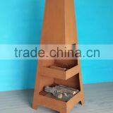 Outdoor Steel fireplace chimney with rust color