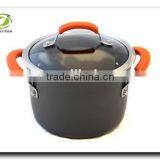 24CM Black Aluminum Non-stick Ceramic Hard Anodized Casserole With Soft Handle Sauce Pot Noodle Soup Pot for Promotion thumbnail-1