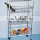 Metal Chrome wire shelving for food storage