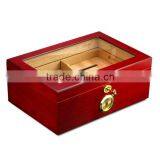 Spanish Cedar Wooden Cigar Humidor Box thumbnail-4