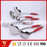 6 Pcs 3 MM Thick Cooking Utensil Set With Red Silicone Handle thumbnail-2