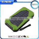 New Design Portable Solar Power Bank 8000mah With Camping Lamp and Dual USB