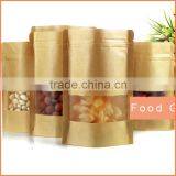 Brown Kraft Paper Resealable Food Bags Snack Kraft Paper Food Bag