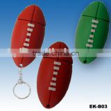 pvc football keychains w/usb flash drive