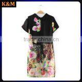 Ladies Shirt Dress Digital Print Dress Chiffon Dres for Women thumbnail-2