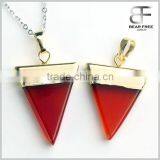 New Trendy Gold Plated Semi-Precious Gemstones Triangular Pyramid Chakra Pendant For Necklace Quality Choice thumbnail-4