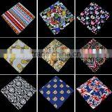 HAND PRINTED COTTON POCKET SQUARE HANDKERCHIEFS HAND ROLLED thumbnail-1