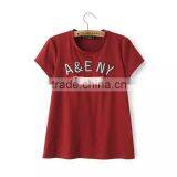 Cheap China Wholesale Clothing Cotton Round Collar t Shirt for Girls thumbnail-1