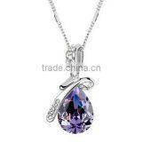 Women Jewelry Necklace Fashion Crystal Pendant Alloy Ailver Bracelet Chain thumbnail-5