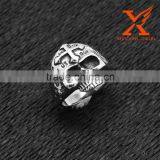 In Stock Stainless Steel Vintage Gothic Cross Silver Skull Ring thumbnail-1
