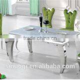 Crystal Antique Flannelette Banquet Chair Stainless Steel Dining Chair Hotel Fabric Dining Chair thumbnail-3