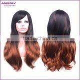 Cosplay Full Lace Human Hair Wig With Wig Cap and Comb (Black Brown) thumbnail-3