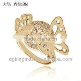 Top Sale Real Gold Plating Animal Rings Butterfly Rings With Austrian Crystal thumbnail-1