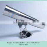 Stainless Steel Clamp On Fishing Horizontal Rod Holder thumbnail-1