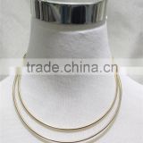 Newest Goldtone Elegent Choker Collar Necklace Twist Chain Necklace 2016 Fashion Style Wholesale