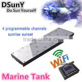 wifi light 40cm/15inch/40W dimmable programmable Led aquarium light with turning-p controller,sunrise sunset lunar cycle