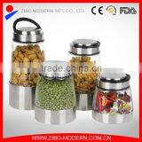 various size for choice stainless steel coated glass jar fot storage