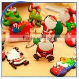 Promotion Gift PVC Christmas Santa Clause Metal Key Ring