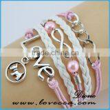 New Jewelry Fashion Leather Bracelet Infinity Love Braid Bracelet thumbnail-2
